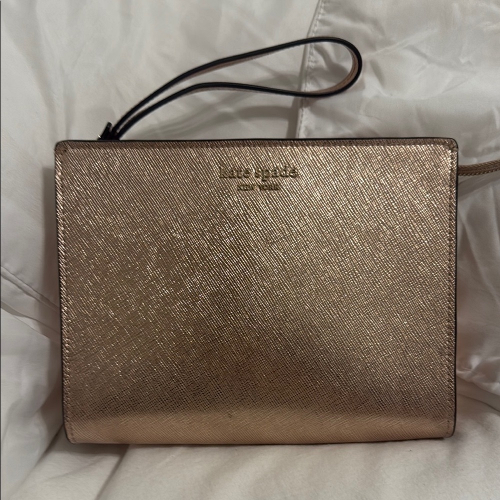 Kate Spade Gold Metallic Clutch Wristlet